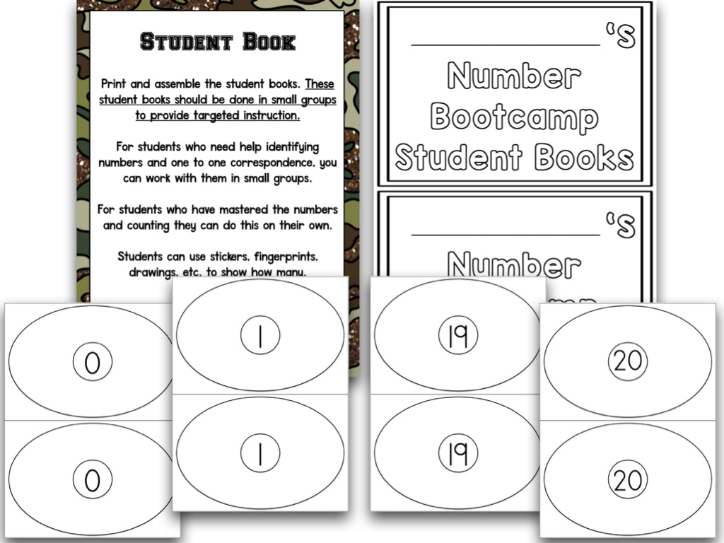 Number Bootcamp: Numbers and Counting 1-20 (Army Theme)