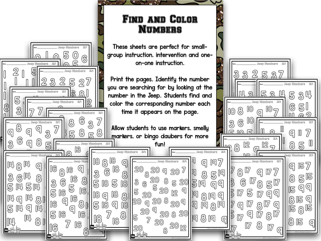 Number Bootcamp: Numbers and Counting 1-20 (Army Theme)