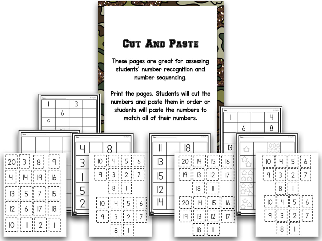 Number Bootcamp: Numbers and Counting 1-20 (Army Theme)