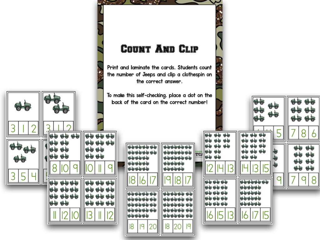 Number Bootcamp: Numbers and Counting 1-20 (Army Theme)