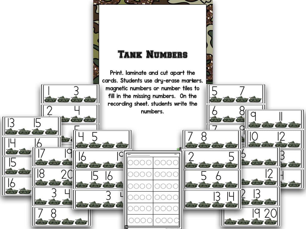Number Bootcamp: Numbers and Counting 1-20 (Army Theme)