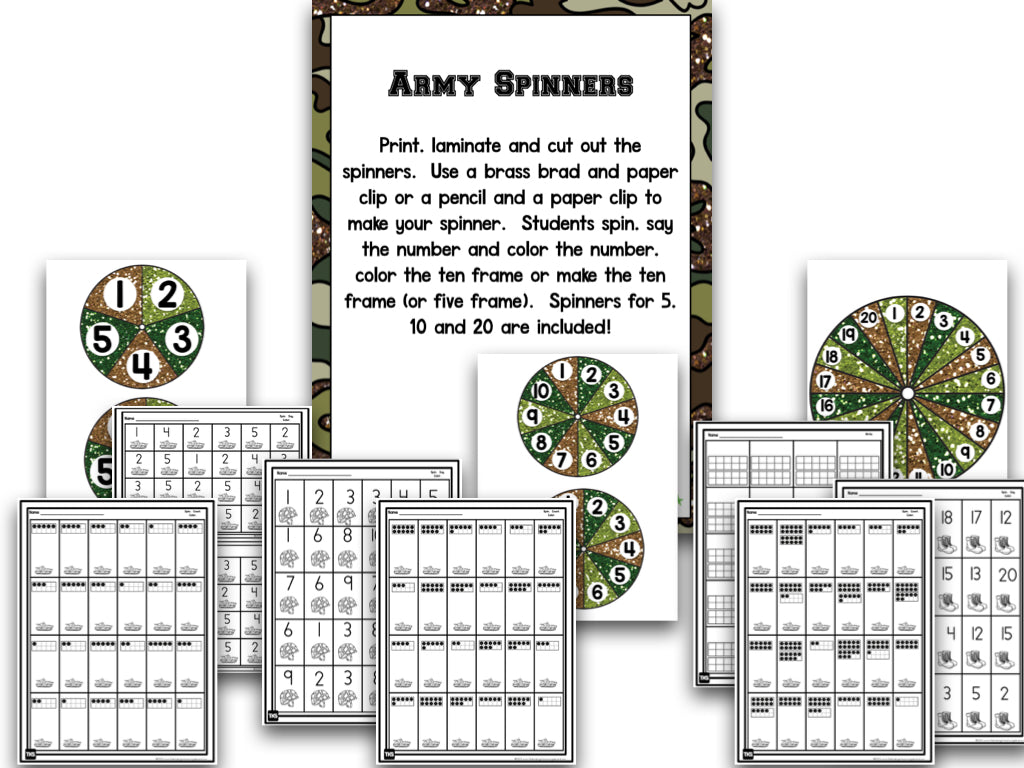Number Bootcamp: Numbers and Counting 1-20 (Army Theme)
