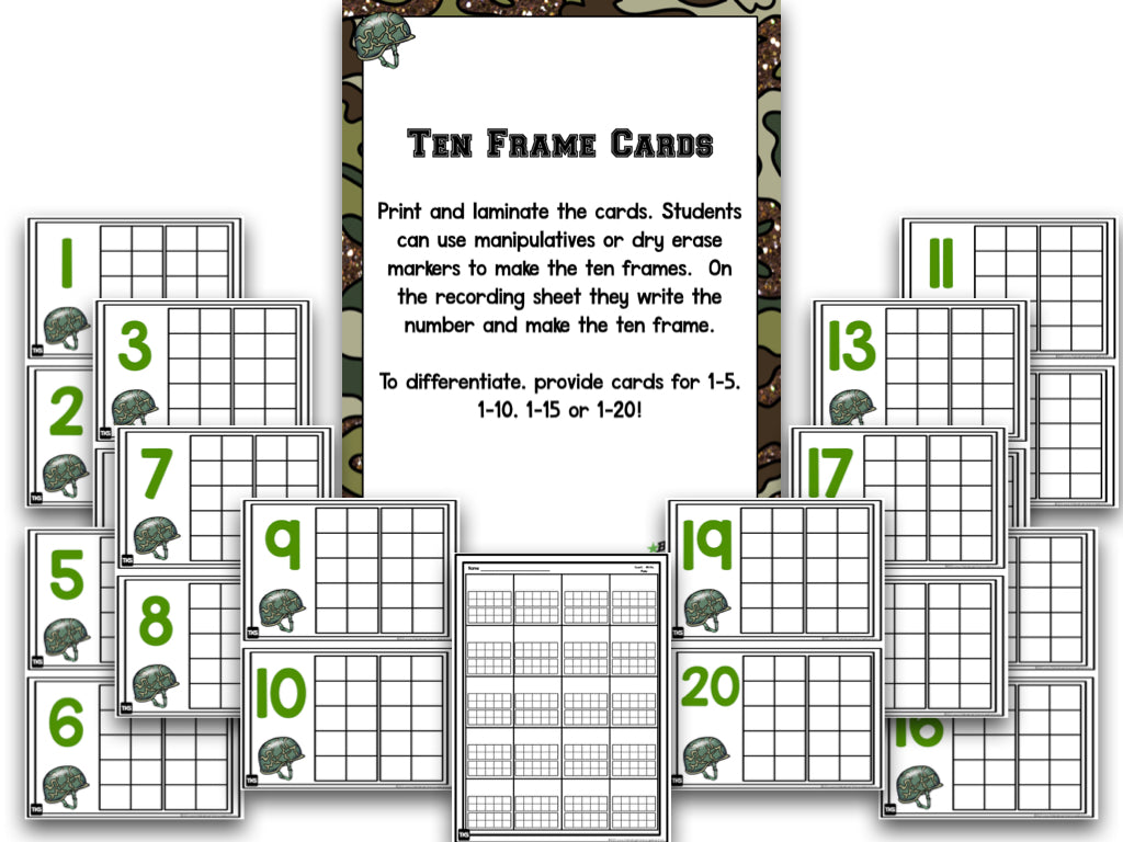 Number Bootcamp: Numbers and Counting 1-20 (Army Theme)