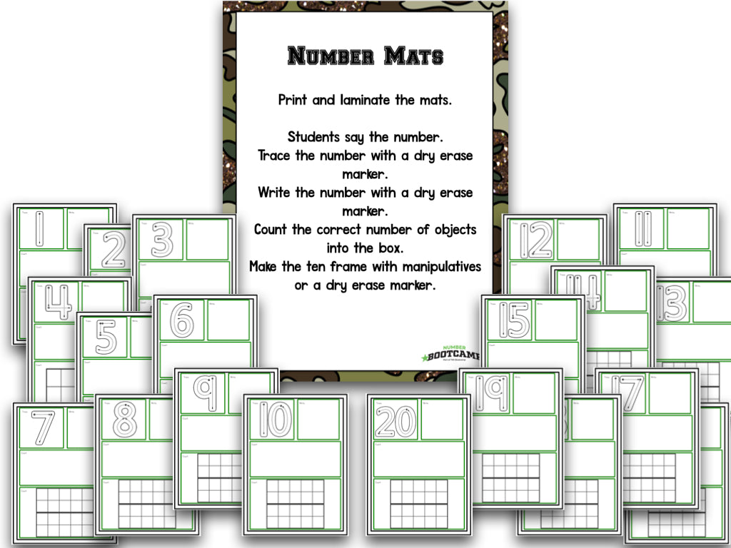 Number Bootcamp: Numbers and Counting 1-20 (Army Theme)