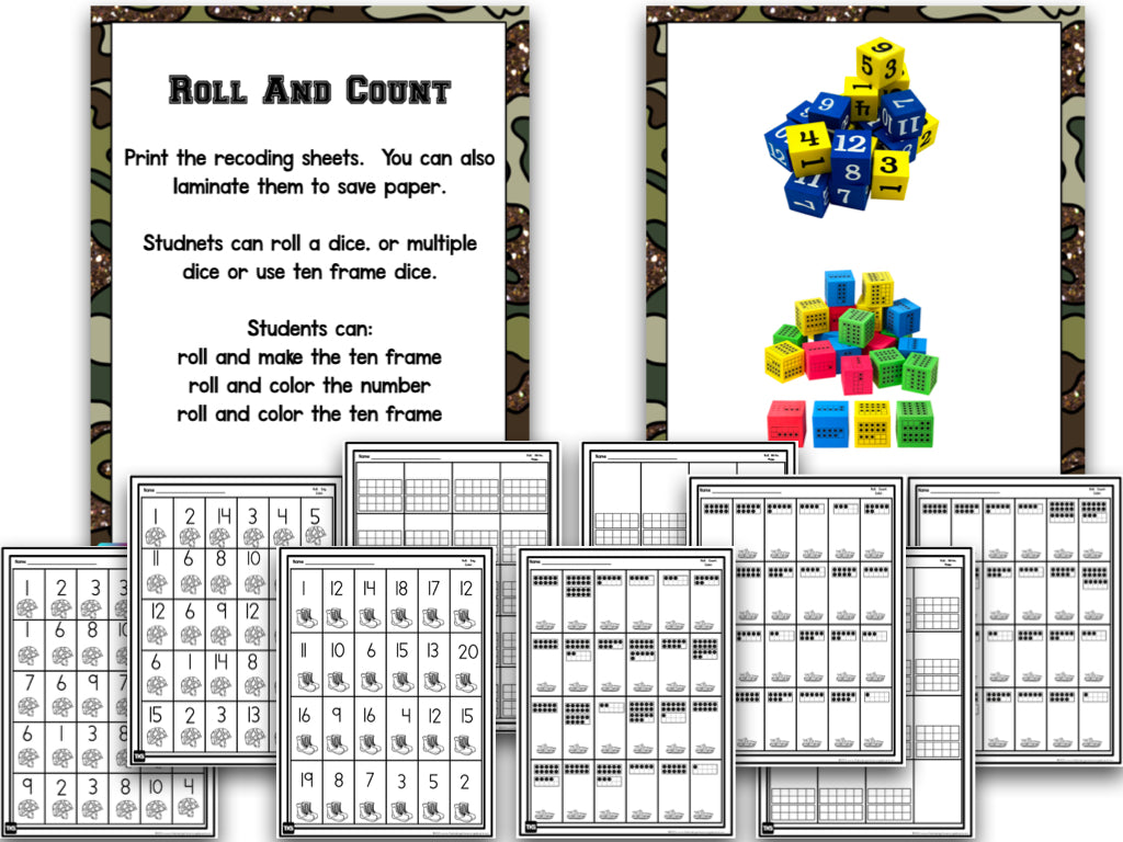 Number Bootcamp: Numbers and Counting 1-20 (Army Theme)