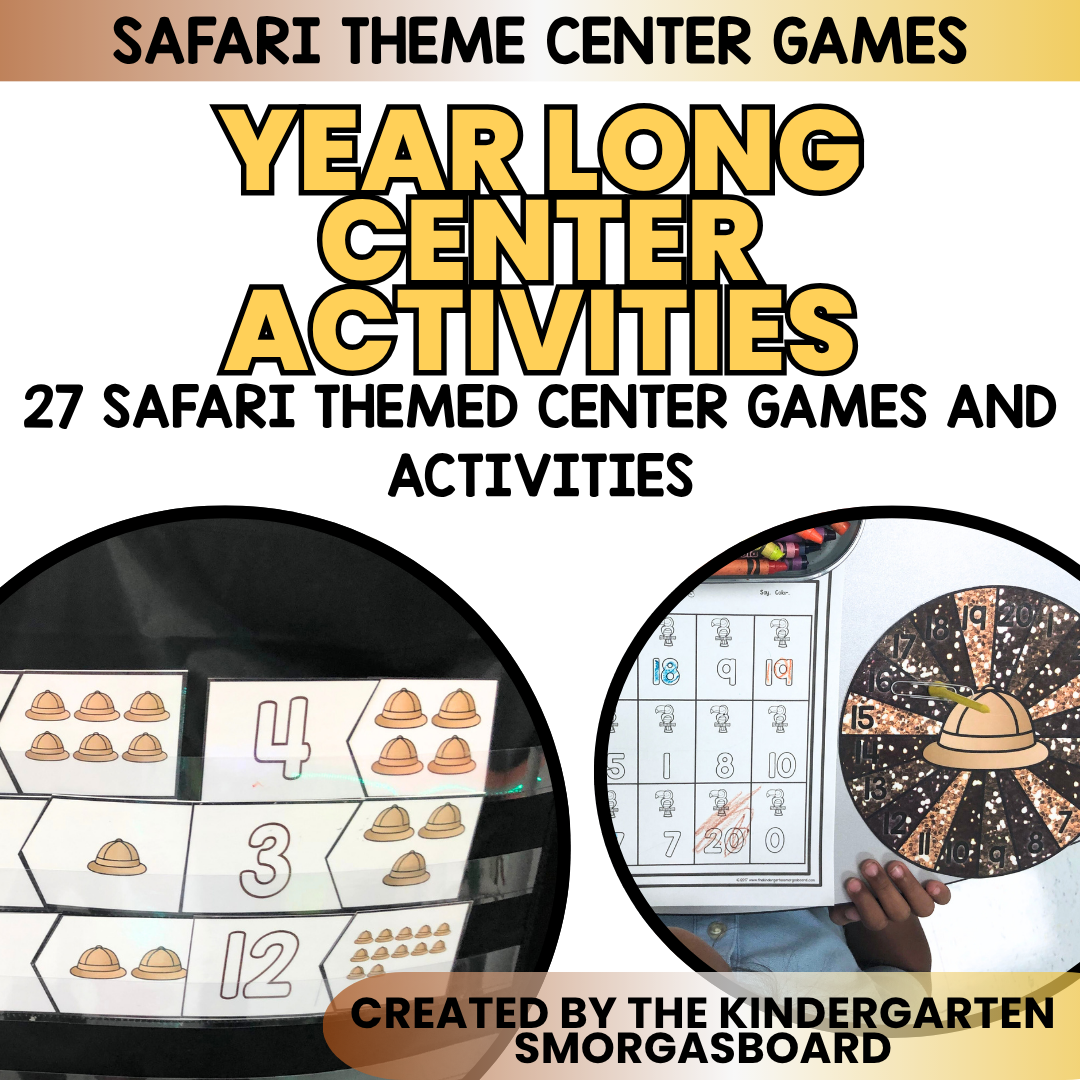 Safari Centers | 14 Literacy + 13 Math Centers | Year-Long, Hands-On, Low Prep