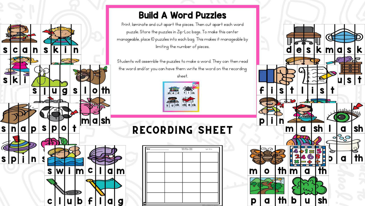 See It! Say It! Spell It! Word Work Bundle