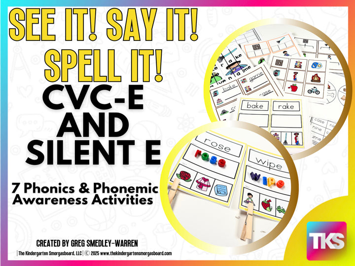 See It! Say it! Spell It! CVCE Words Phonics & Phonemic Awareness Activities