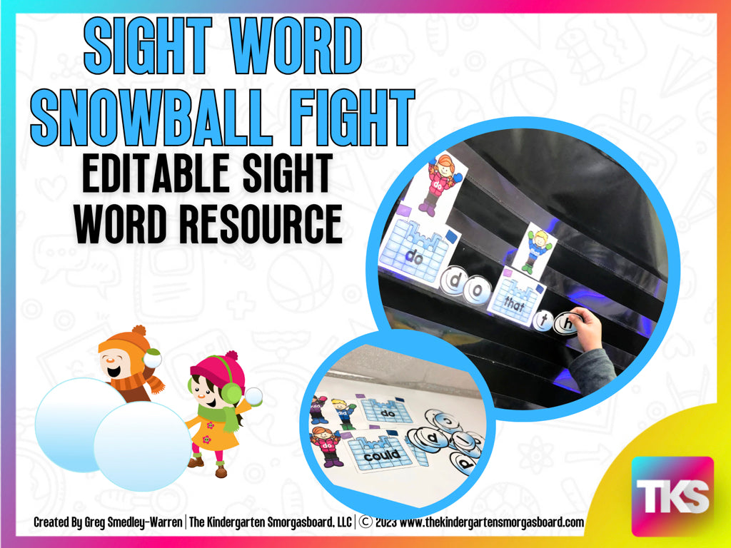 Sight Word Editable Snowball Fight! – The Kindergarten Smorgasboard Online  Store