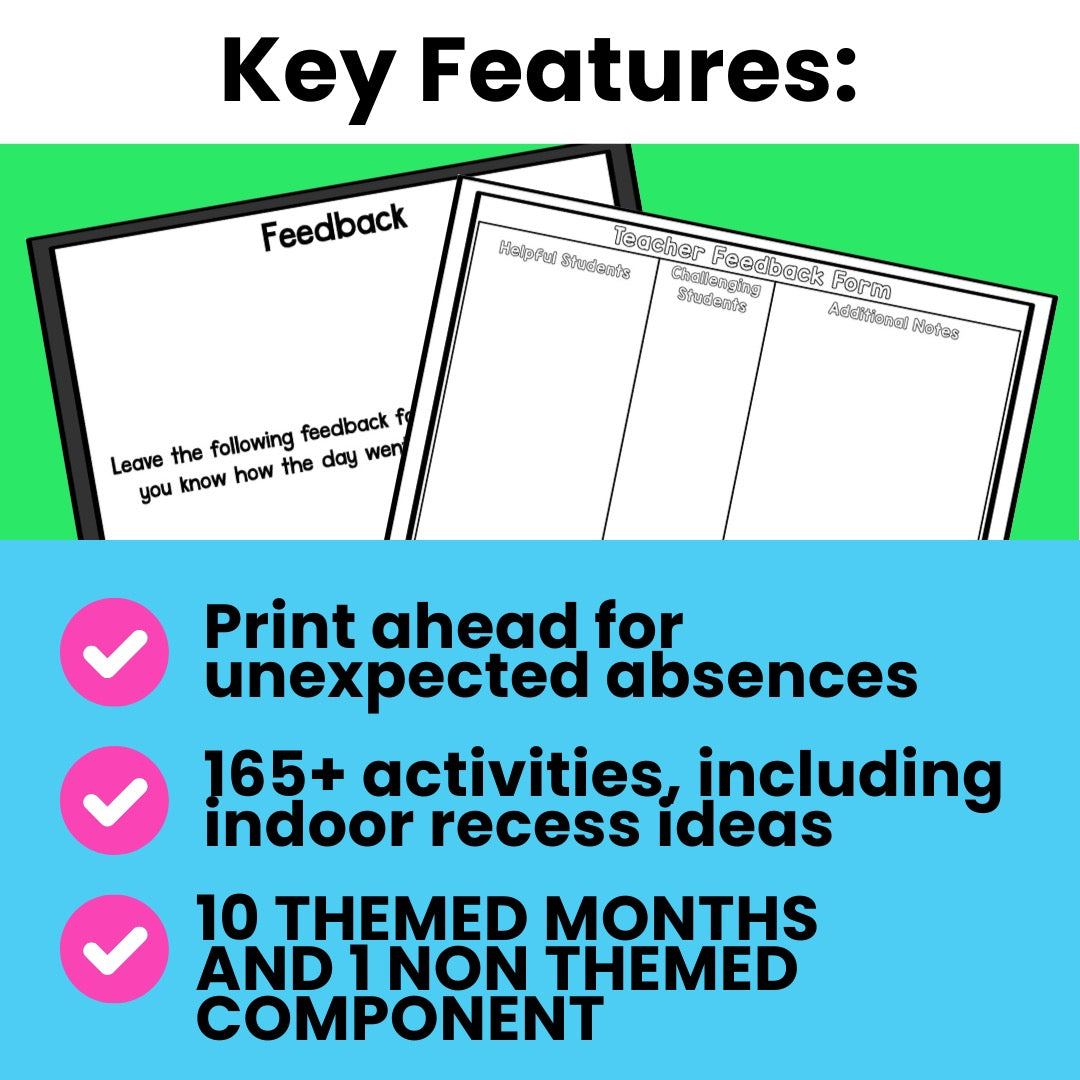 Emergency Sub Plans for the Year | 11 Low Prep Substitute Plan Resources