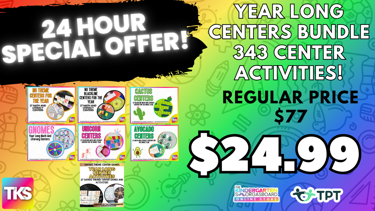Centers Without Tears - Year Long Centers Activities-EMAIL EXCLUSIVE