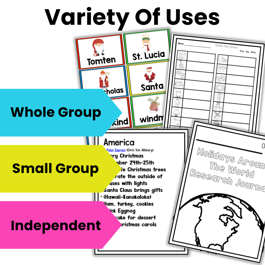 Christmas And Holidays Around the World: An Editable Research and Writing Project PLUS Centers!