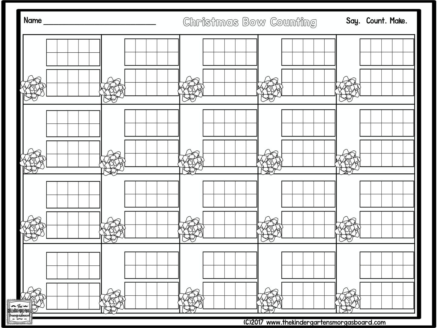 Christmas Bow Counting FREEBIE!