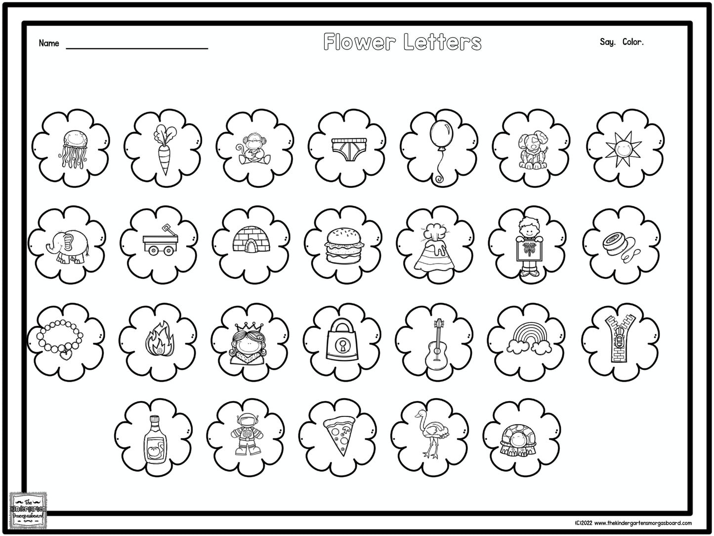 Flower Letters & Sounds Matching