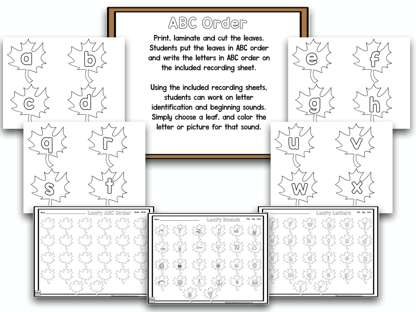 Rakin' the Leaves Blackline Math and Literacy Centers