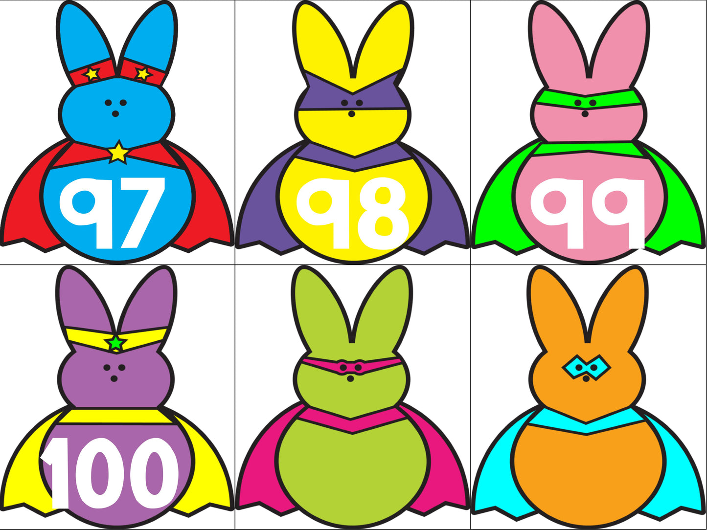 100 Superhero Peeps Freebie