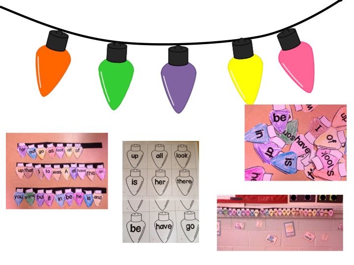 Lighting Up Christmas- Editable Phonics & Sight Word Project for Kindergarten