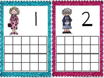 100th Day Granny Ten Frame Cards FREEBIE!