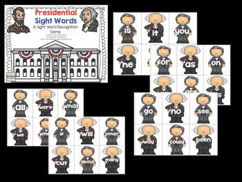 Presidential Sight Words Game