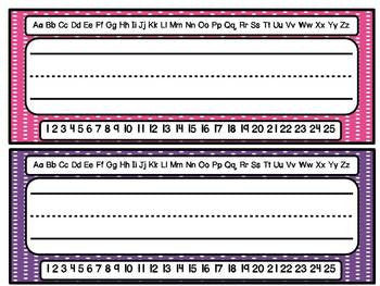 Bright Polka Dot Desk Name Tags FREEBIE!