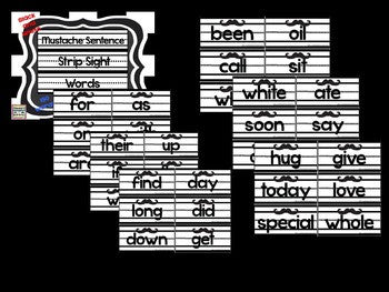 Blackline Sentence Strip Sight Words