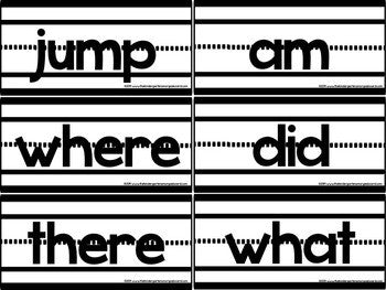 Blackline Sentence Strip Sight Words