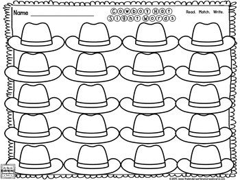 Hands-On Sight Word Activities – Decode, Read & Write 200 Words: Cowboy Theme