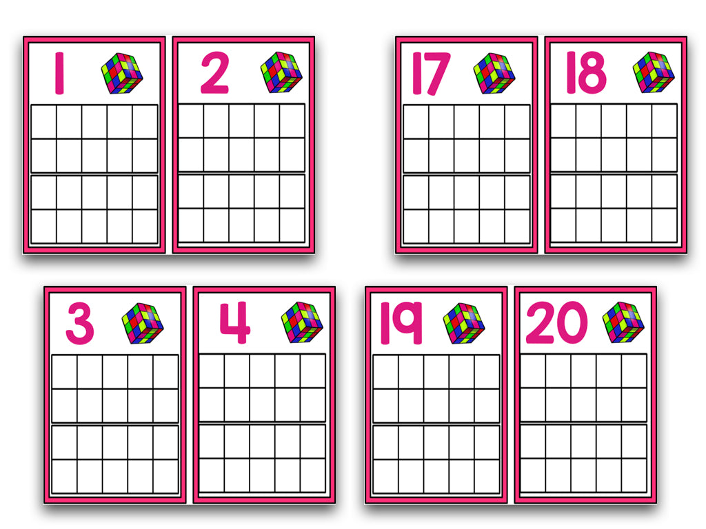 I Love the 80's Ten Frame Cards