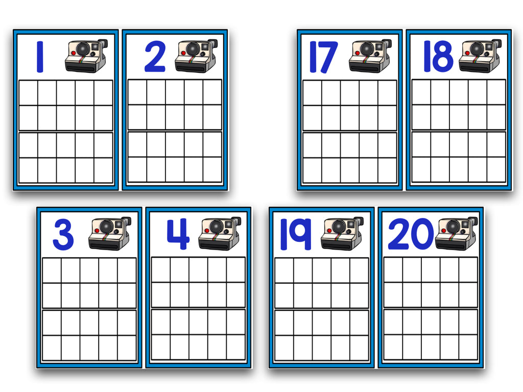 I Love the 80's Ten Frame Cards