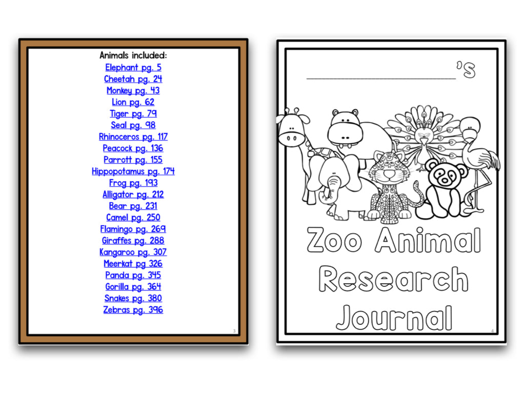 Zoo Animals: A Research and Writing Project PLUS Centers!