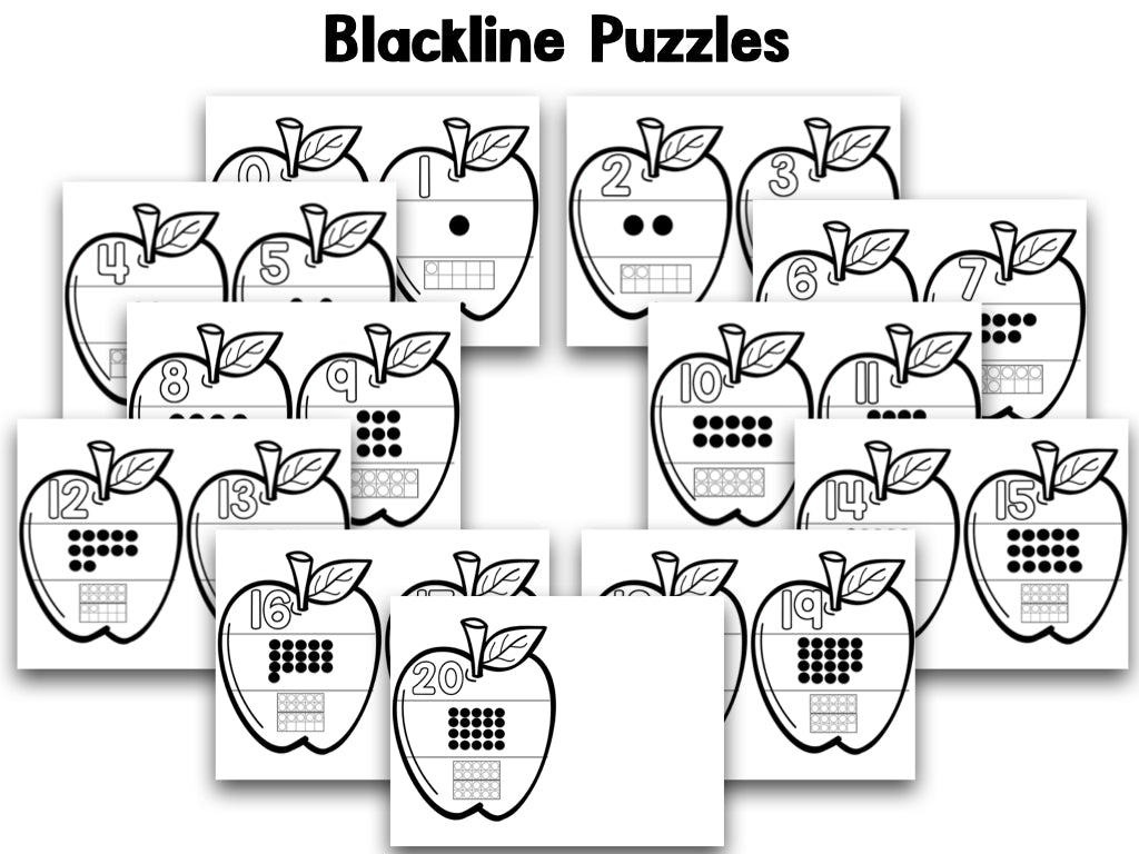 Apple Numbers & Counting Puzzles & Spinners