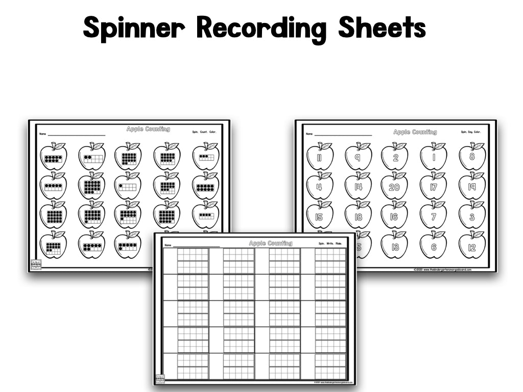Apple Numbers & Counting Puzzles & Spinners