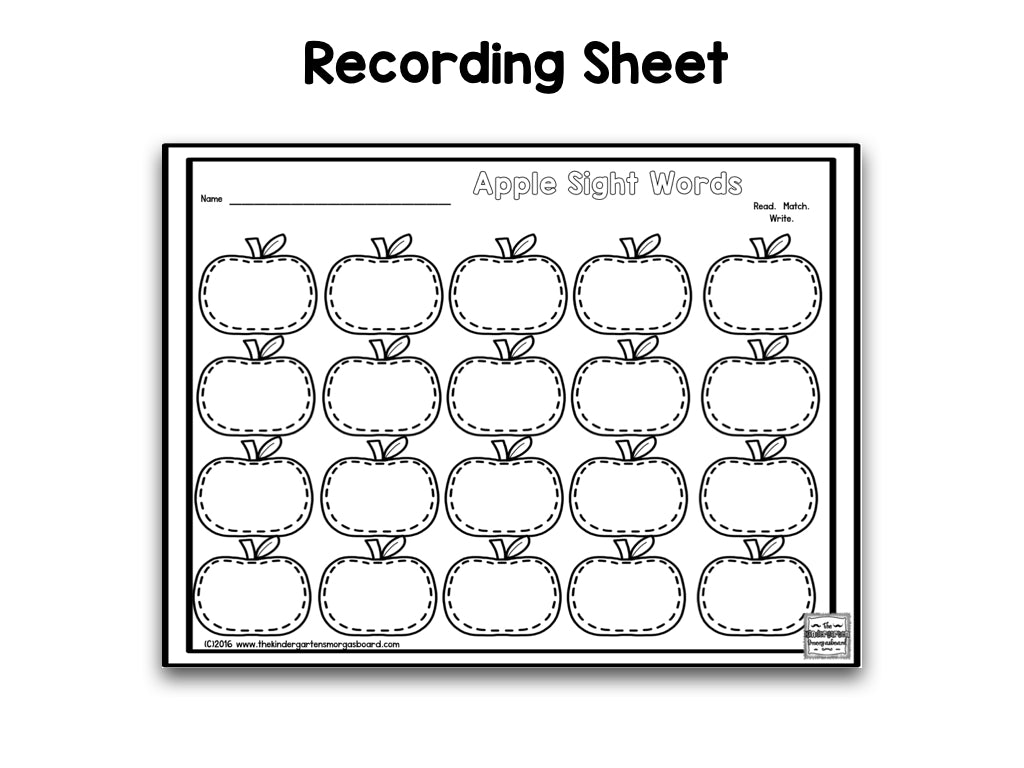 Apple Tree Sight Words