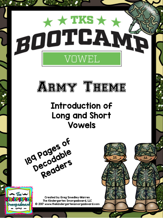 Vowel Bootcamp: Short and Long Vowels (Army Theme) – The