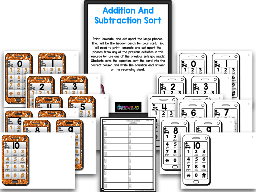 Kindergarten Addition and Subtraction Games | Math Centers K-2