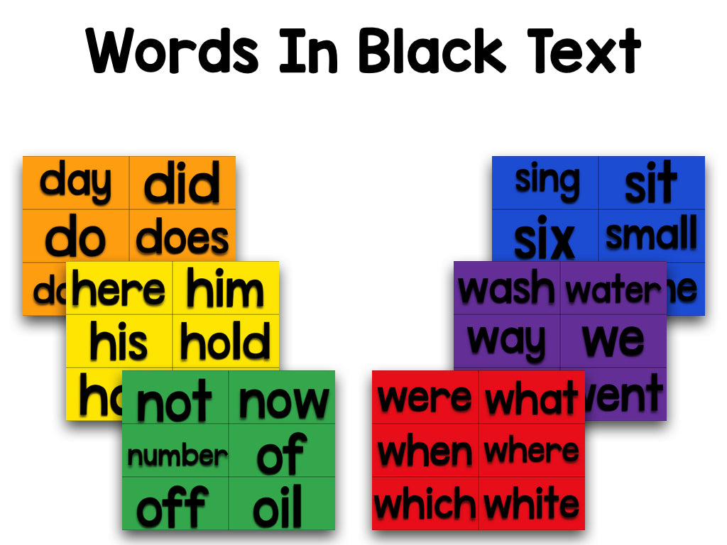 Colorful Sight Word Cards