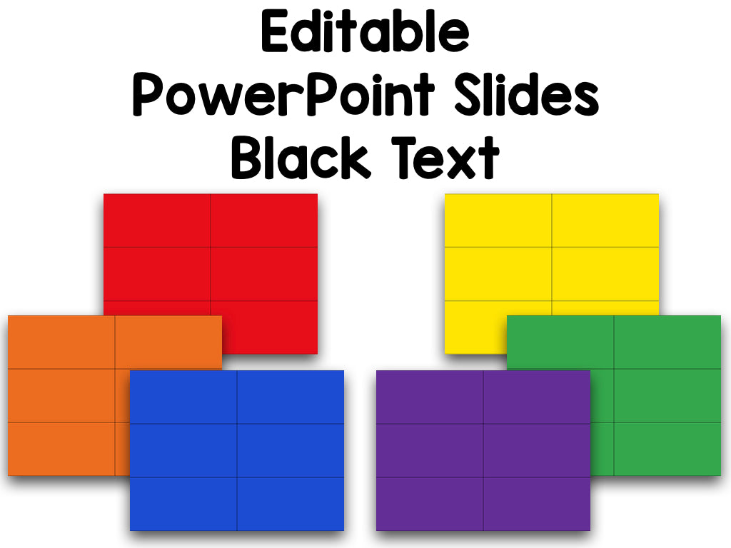 Colorful Sight Word Cards