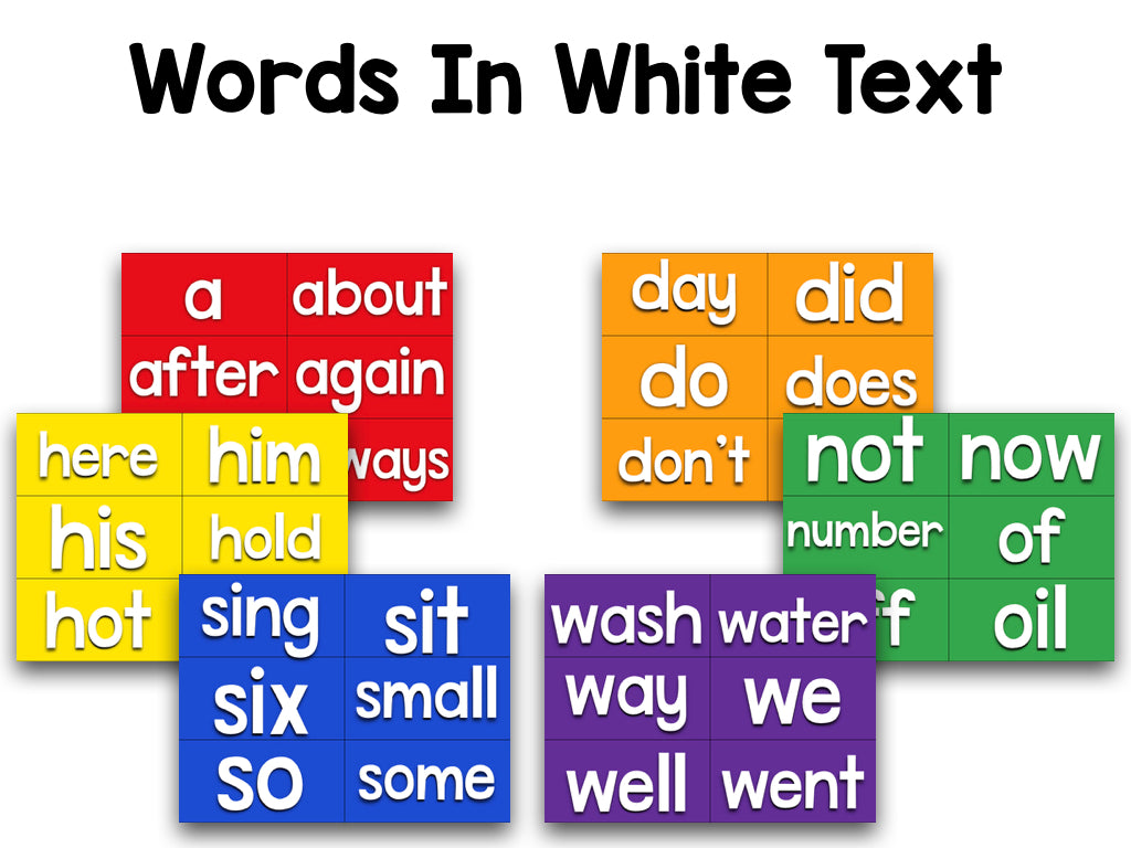 Colorful Sight Word Cards