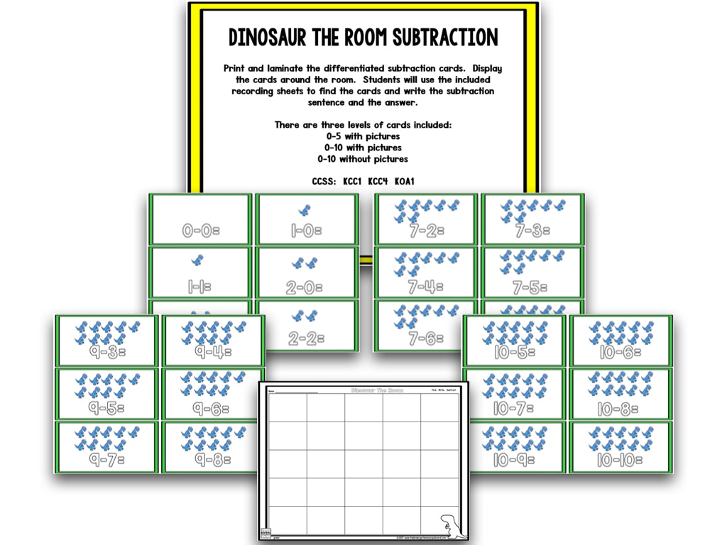 Dino-mite Dinosaur Subtraction