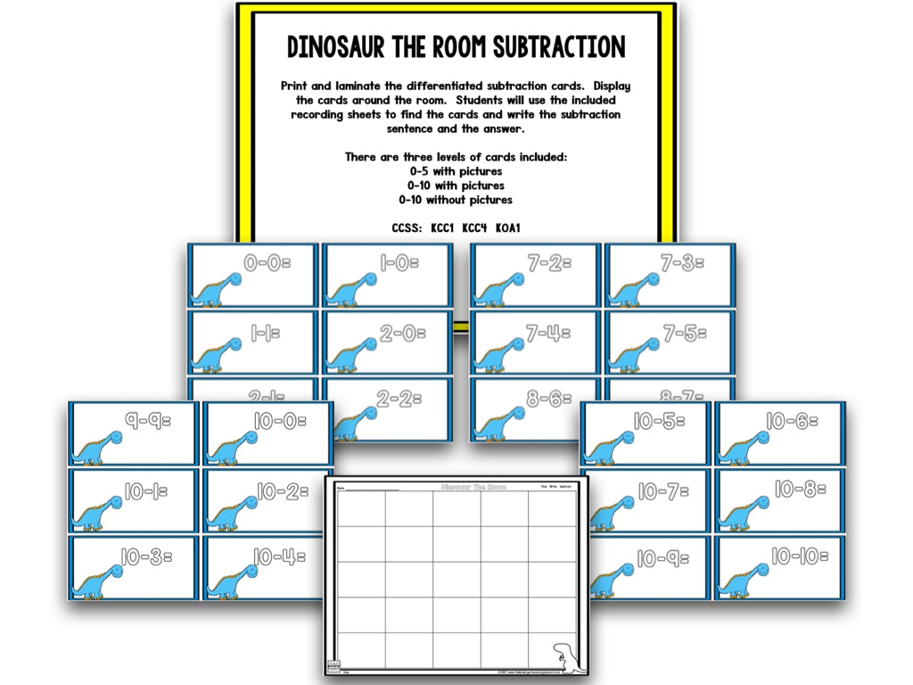 Dino-mite Dinosaur Subtraction