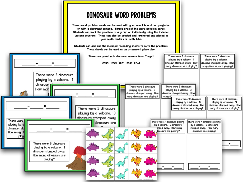 Dino-mite Dinosaur Subtraction