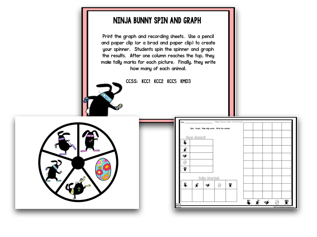HIGH-YA! Ninja Bunny Easter Math and Literacy Centers