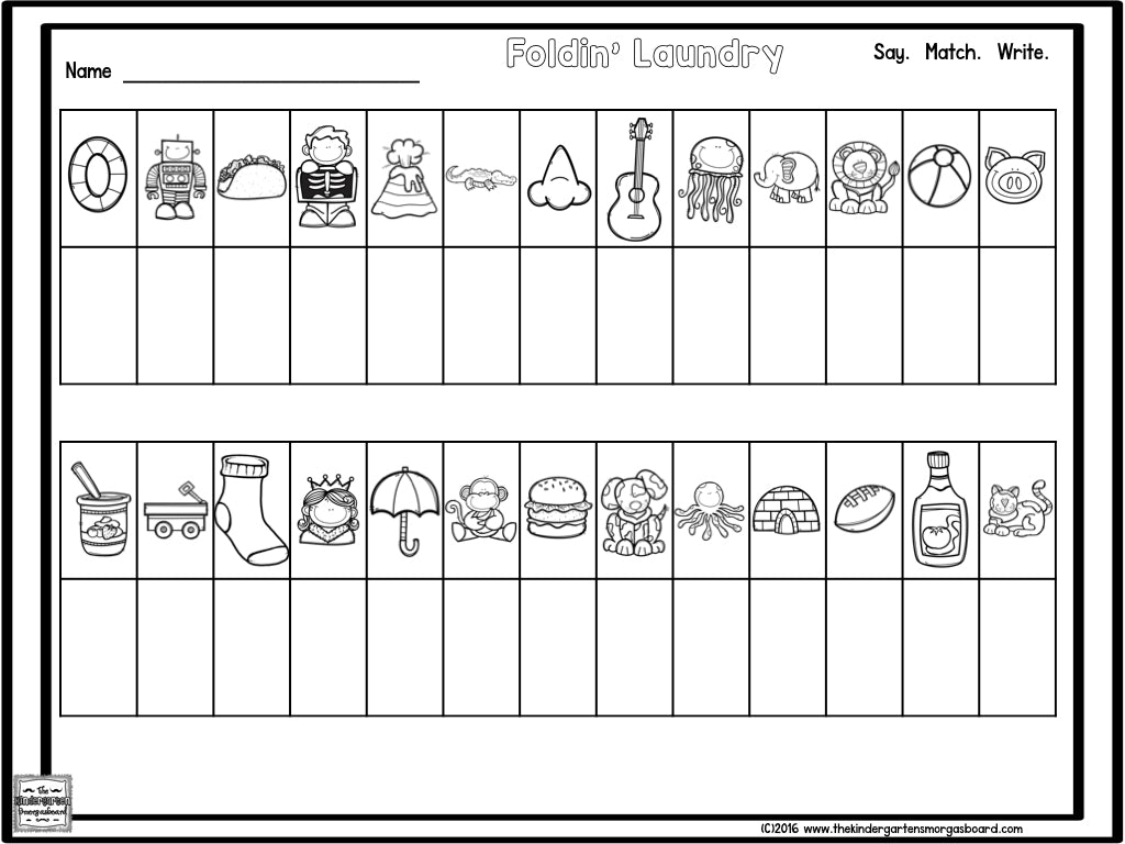 Foldin' Laundry! Letters and Beginning Sounds