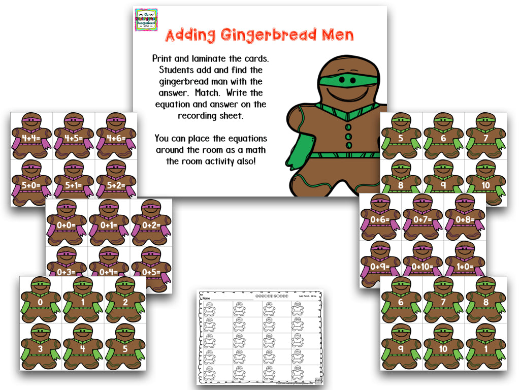 Gingerbread Superheroes Math and Literacy Centers!