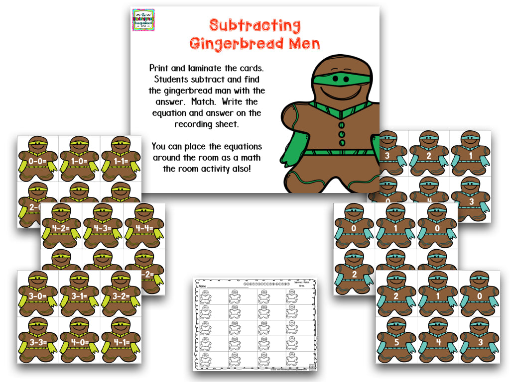 Gingerbread Superheroes Math and Literacy Centers!