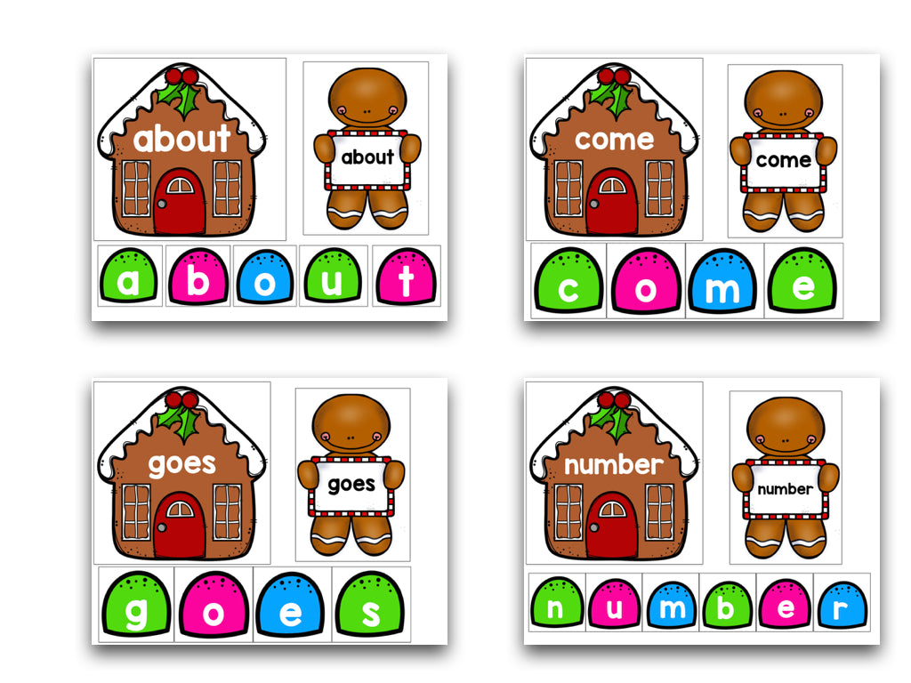 Gingerbread Editable Sight Words