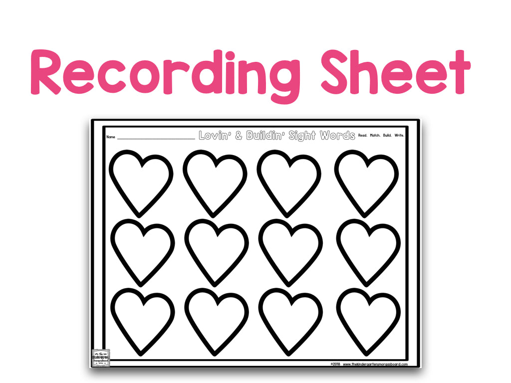 Lovin' and Buildin' Editable Sight Words