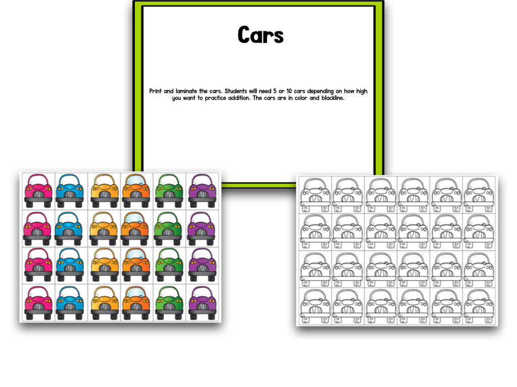 Subtraction To 10: Subtraction Within 10: Subtracting Cars