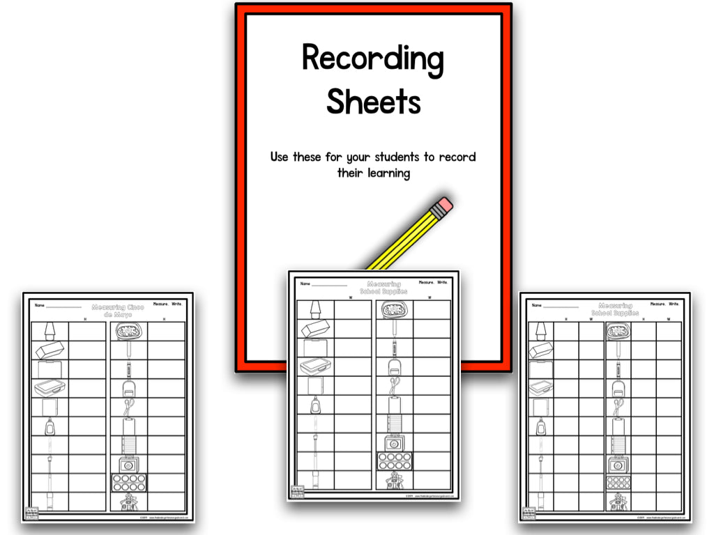 Measuring School Supplies FREEBIE!