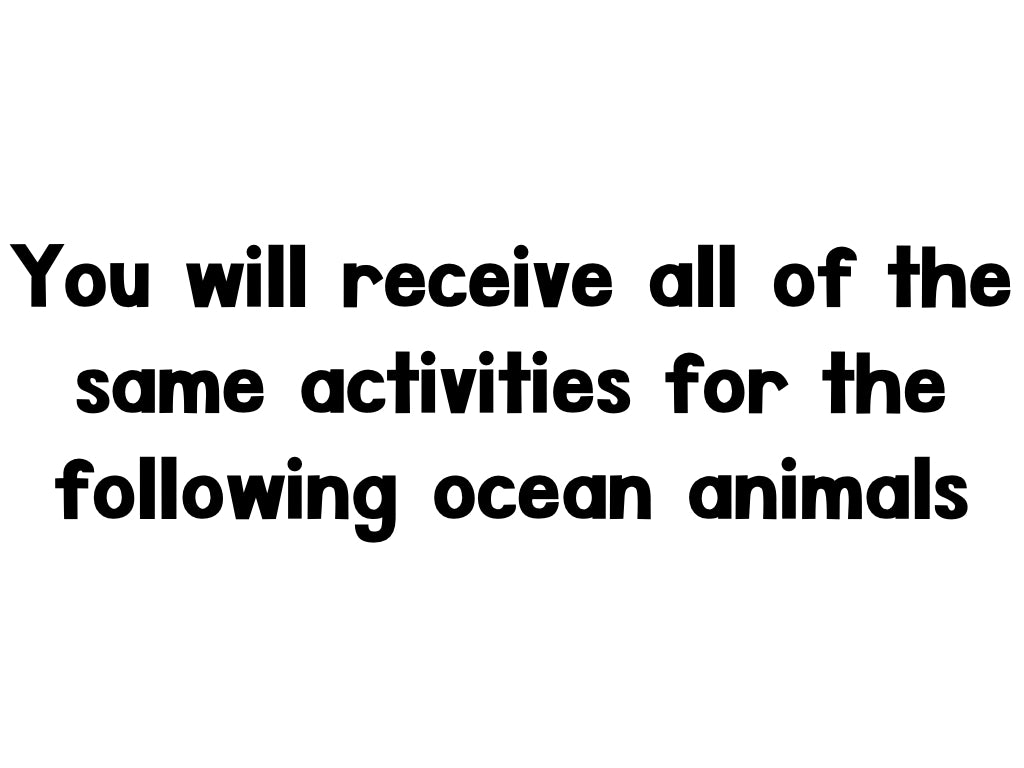 Ocean Animals: A Research and Writing Project PLUS Centers!